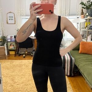 James Perse Black Ribbed Tank Top Sz 3